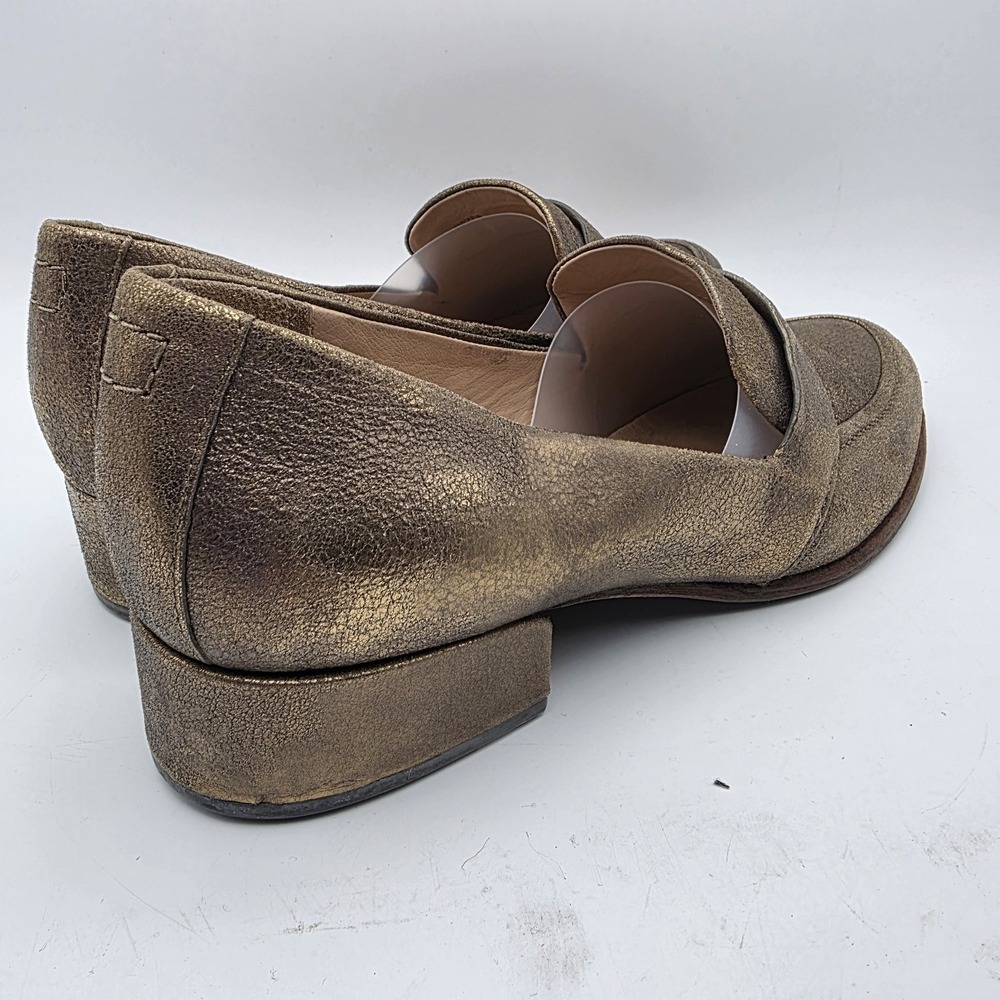 Vintage Belle Sigerson Morrison Effia Loafers‎ Women 8.5 Gold Metallic Designer - Picture 4 of 10